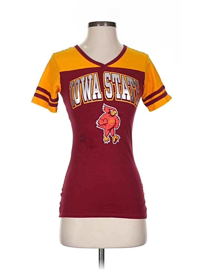 Pre-owned Assorted Brands Short Sleeve T-shirt In Burgundy