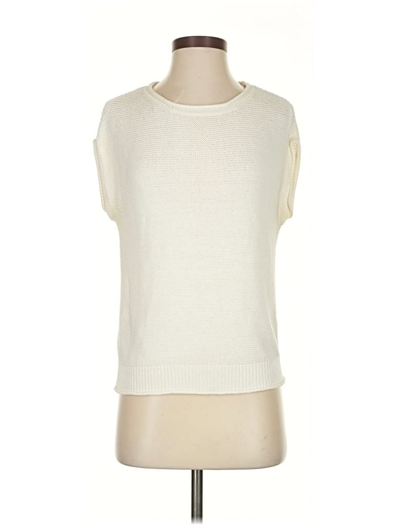 Pre-owned Ann Taylor Loft Pullover Sweater In White