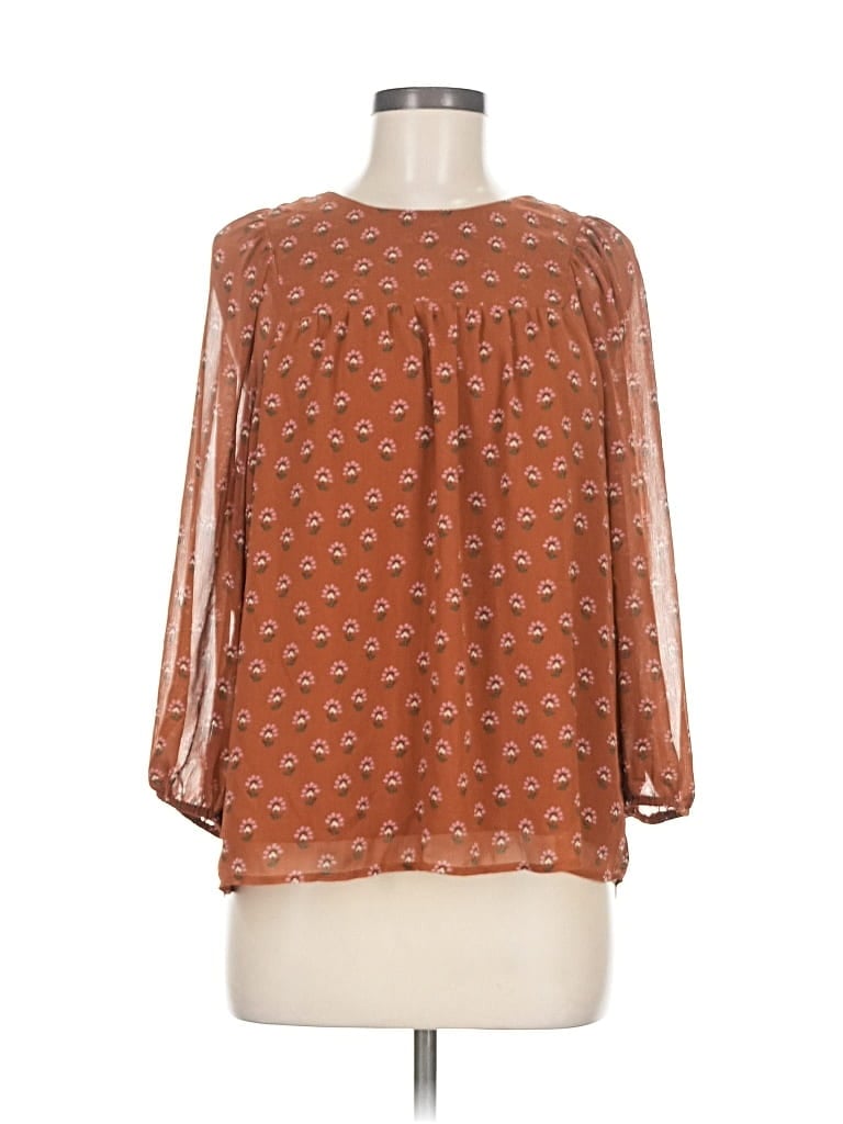 Pre-owned Dr2 3/4 Sleeve Blouse In Orange