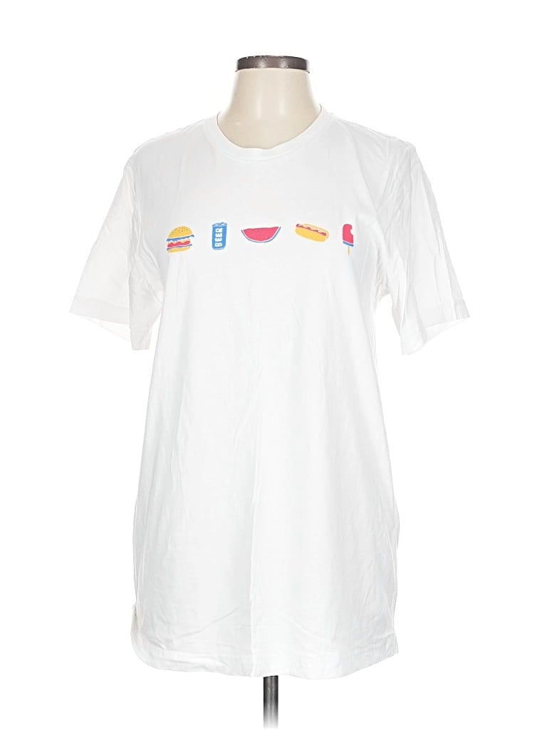 Pre-owned Canvas Short Sleeve T-shirt In White