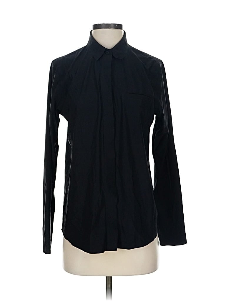 Pre-owned Athleta Long Sleeve Blouse In Black