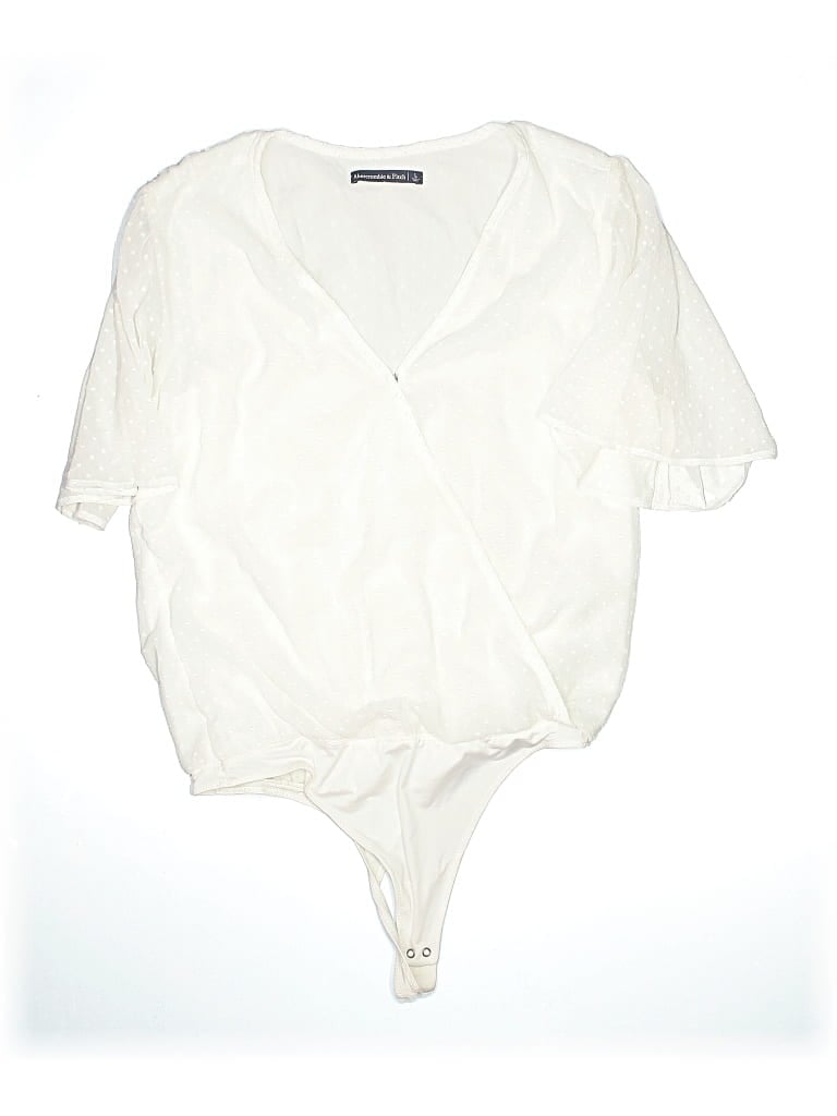 Pre-owned Abercrombie & Fitch Short Sleeve Blouse In White