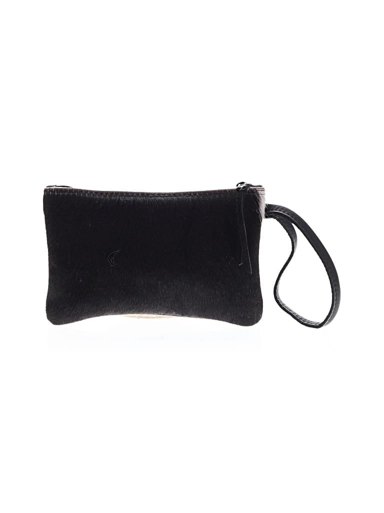 Pre-owned Assorted Brands Leather Wristlet In Black