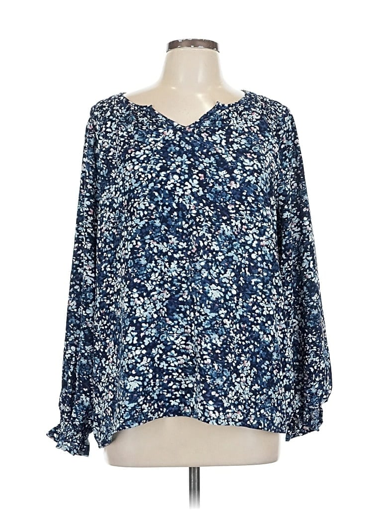 Pre-owned Jessica Simpson Long Sleeve Blouse In Blue