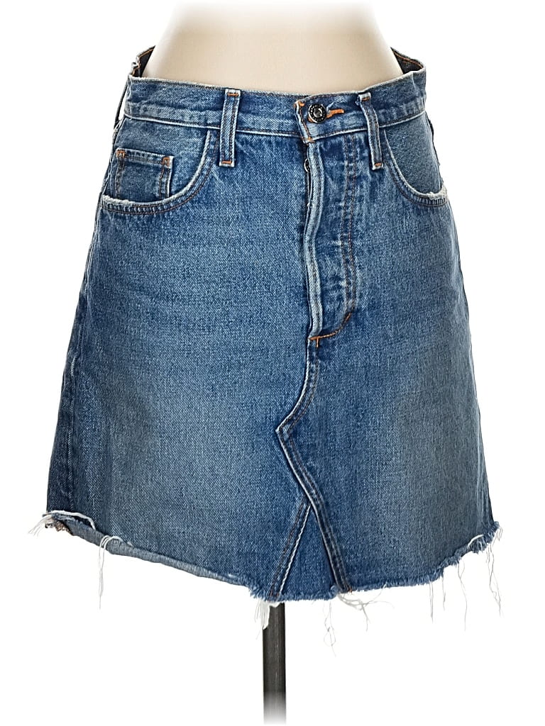Pre-owned Favorite Daughter Denim Skirt In Blue