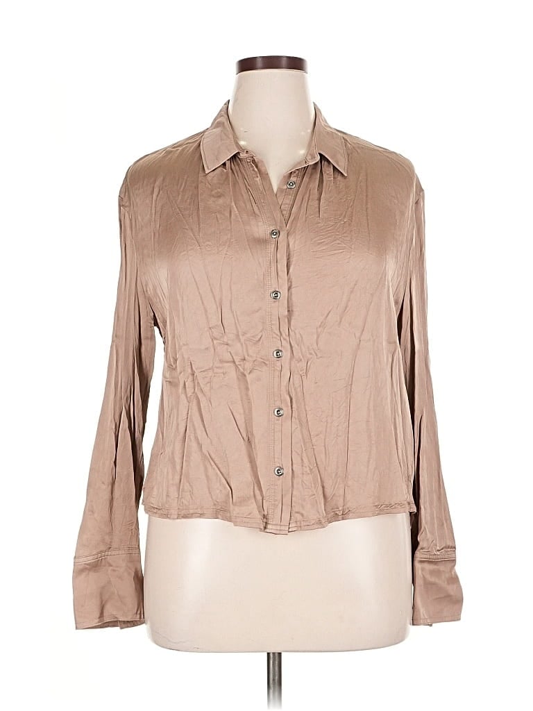 Pre-owned Pilcro Long Sleeve Blouse In Brown