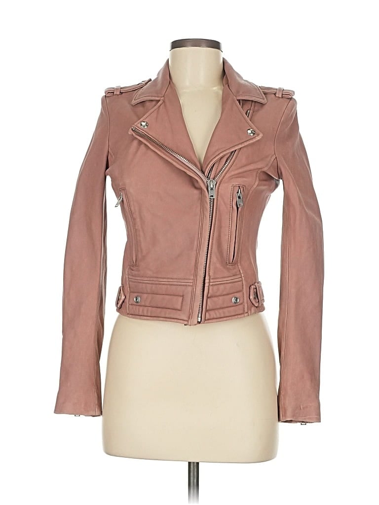 Pre-owned Iro Leather Jacket In Pink