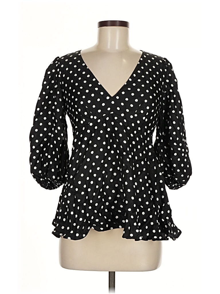 Pre-owned Kate Spade New York 3/4 Sleeve Blouse In Black