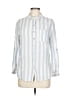 Byron Bay 100% Rayon Stripes Blue Long Sleeve Button-Down Shirt Size L - photo 1