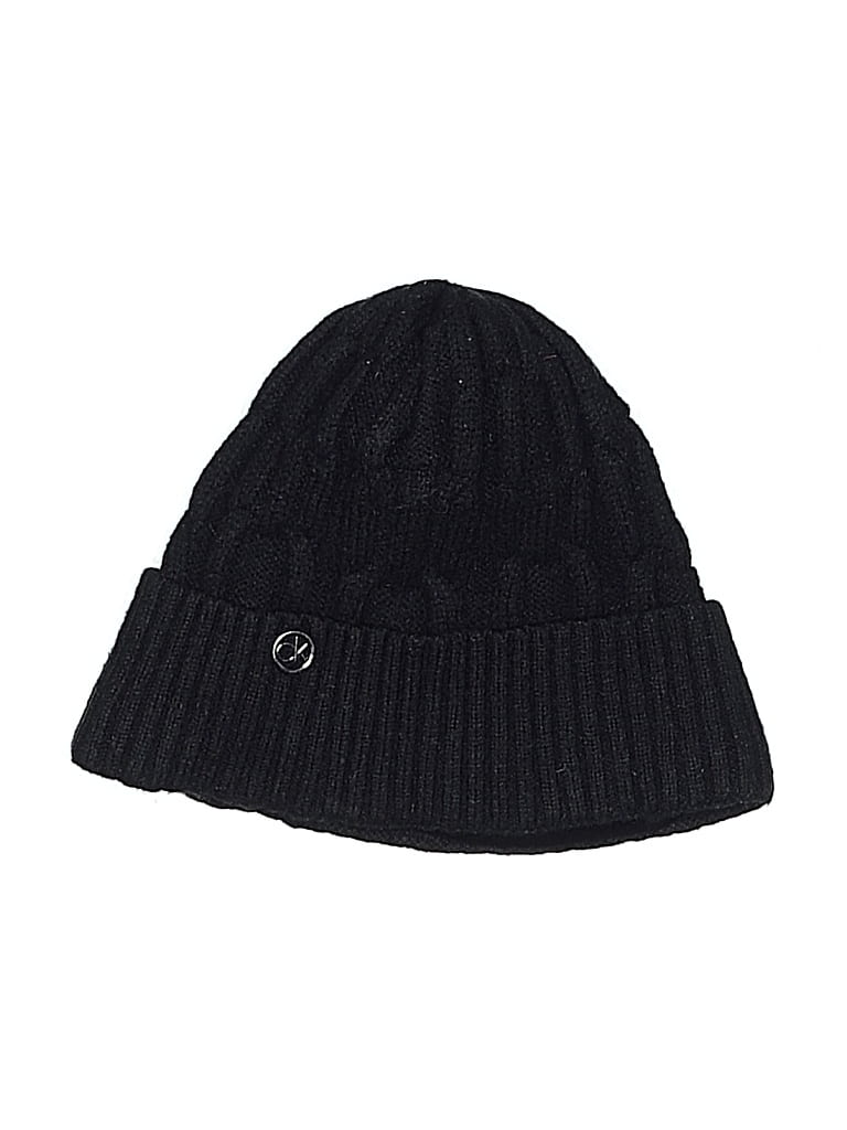 Pre-owned Calvin Klein Beanie Hat In Black