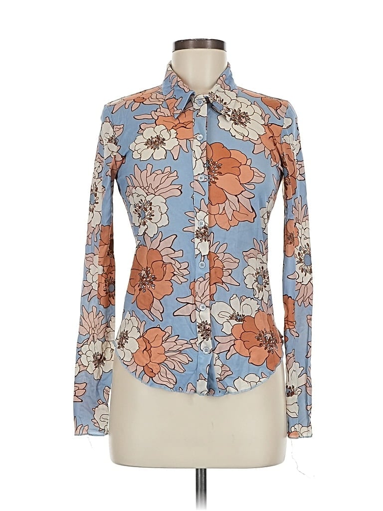 Pre-owned Wilfred Long Sleeve Blouse In Blue