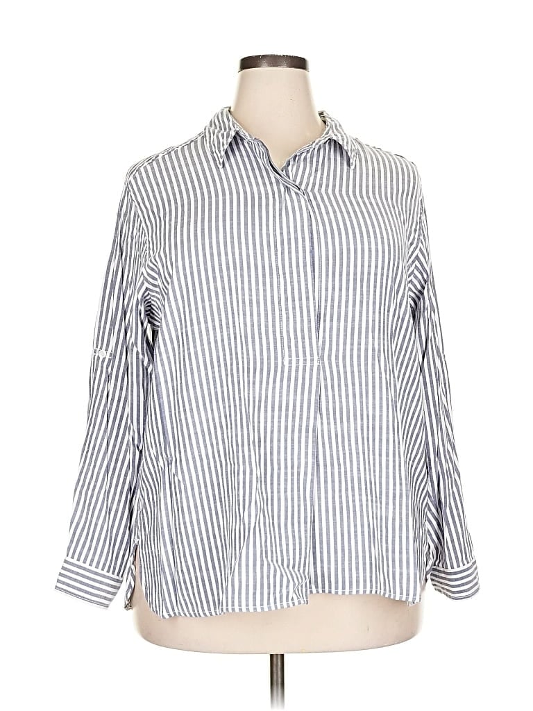 Pre-owned Max Studio 3/4 Sleeve Blouse In Blue