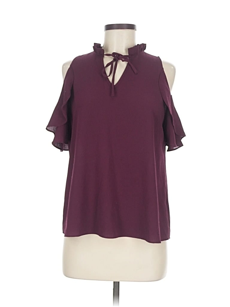 Pre-owned Moa Moa Sleeveless Blouse In Burgundy