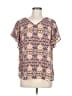 Ann Taylor LOFT 100% Polyester Floral Multi Color Pink Short Sleeve Blouse Size M - photo 1
