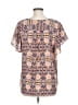 Ann Taylor LOFT 100% Polyester Floral Multi Color Pink Short Sleeve Blouse Size M - photo 2