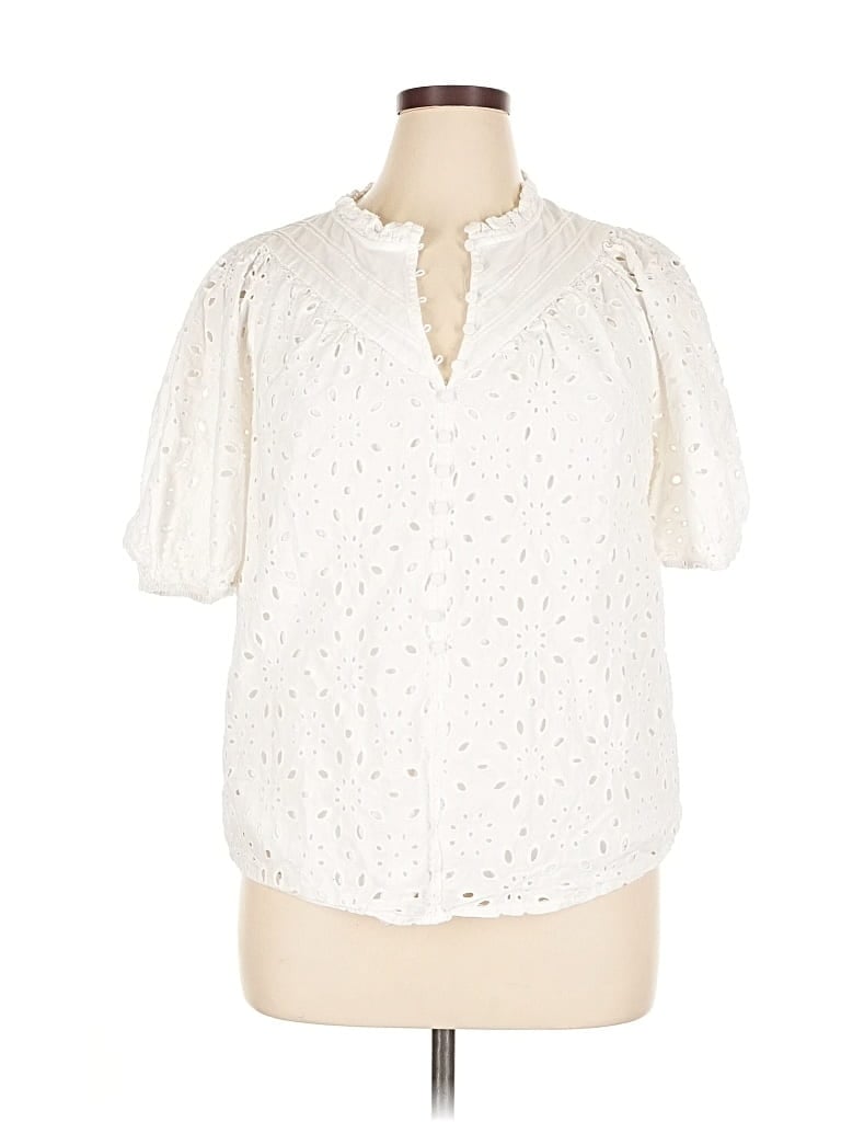 Pre-owned Prettygarden Short Sleeve Blouse In White