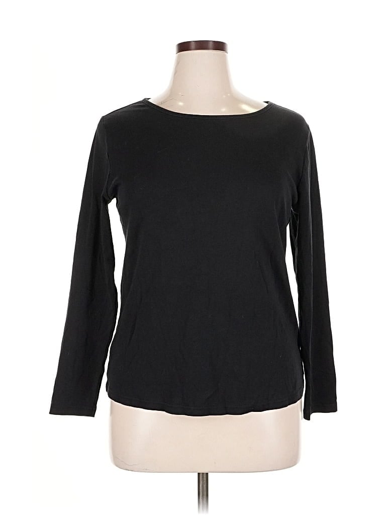 Pre-owned Lane Bryant 3/4 Sleeve T-shirt In Black