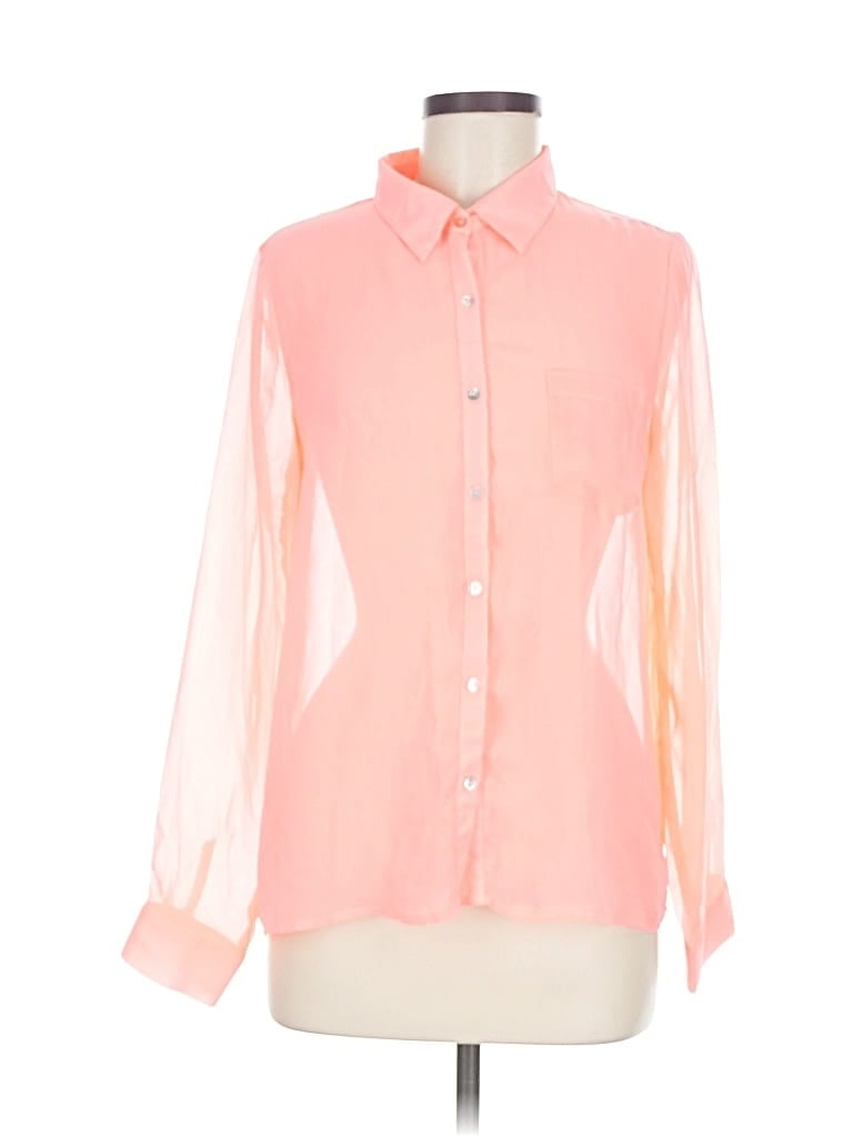 Pre-owned Freebird Long Sleeve Blouse In Pink