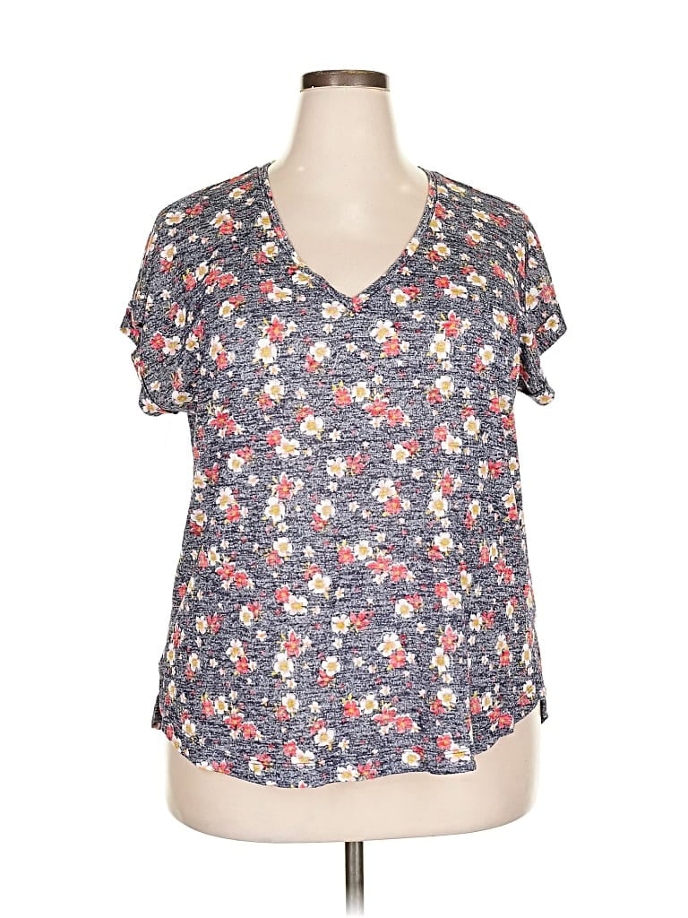 Pre-owned B Collection By Bobeau Short Sleeve T-shirt In Blue