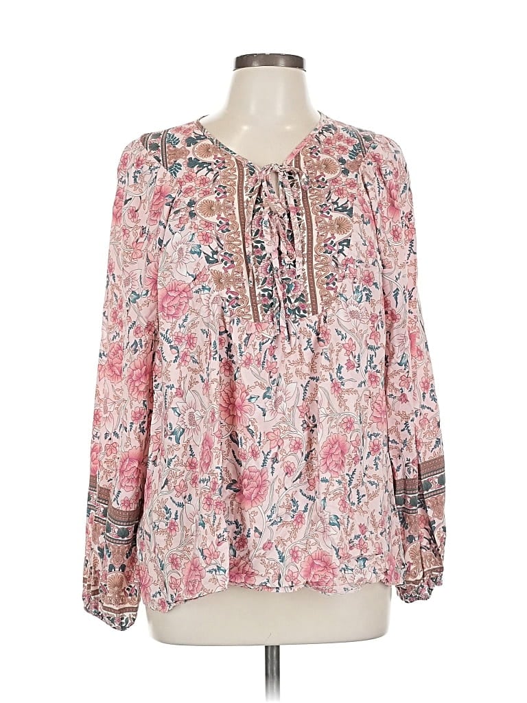 Pre-owned Assorted Brands Long Sleeve Blouse In Pink