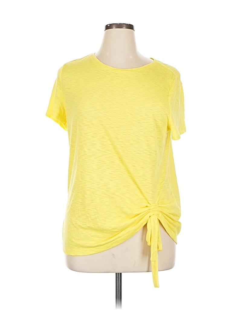 Pre-owned Inc International Concepts Short Sleeve T-shirt In Yellow