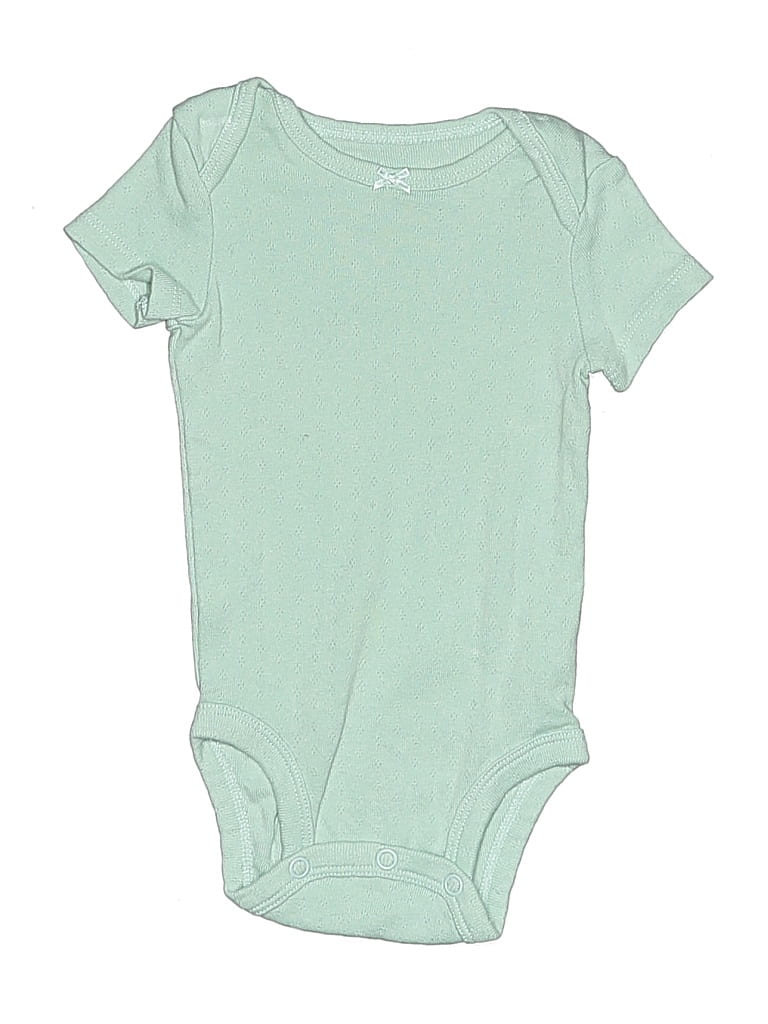 Pre-owned Just One You Made By Carter's Babies' Short Sleeve Onesie In Green