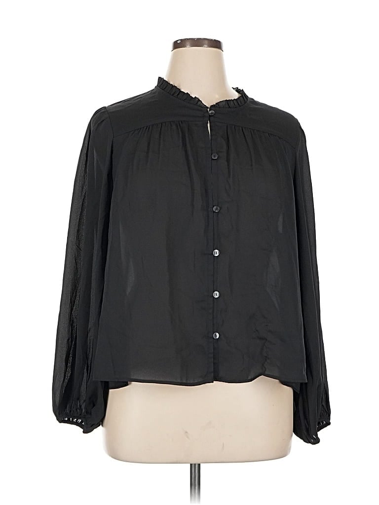 Pre-owned Abercrombie & Fitch Long Sleeve Blouse In Black
