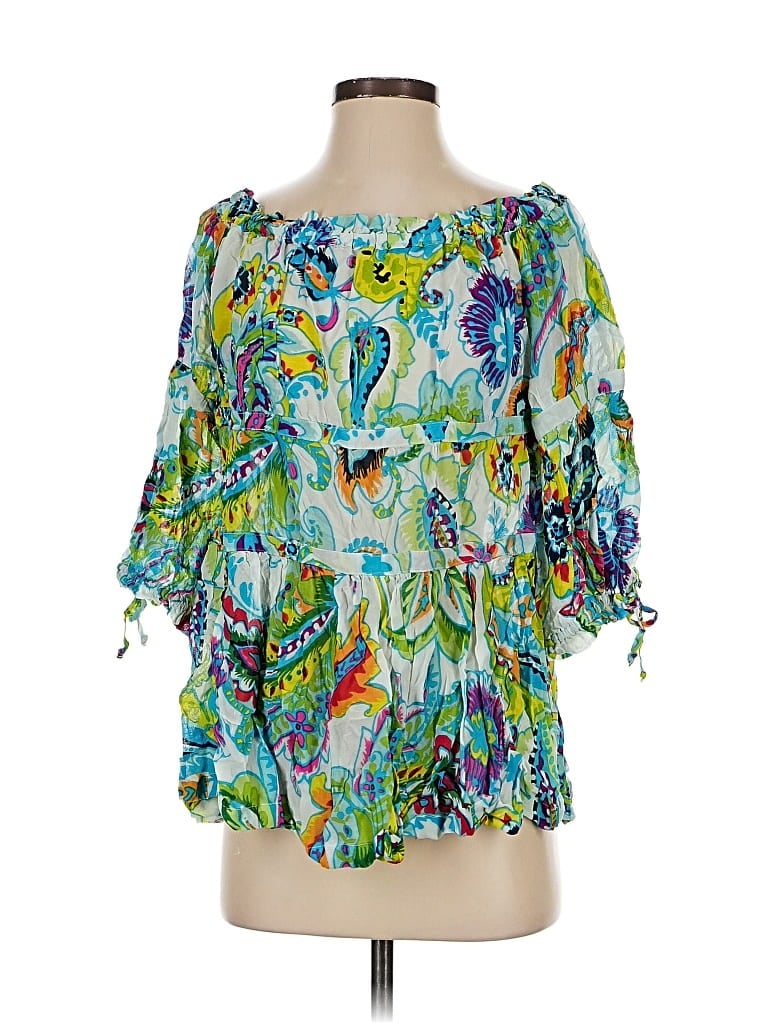 Pre-owned Maeve By Anthropologie 3/4 Sleeve Blouse In Green