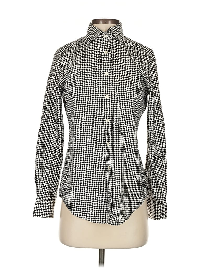 Pre-owned Façonnable Long Sleeve Blouse In Black