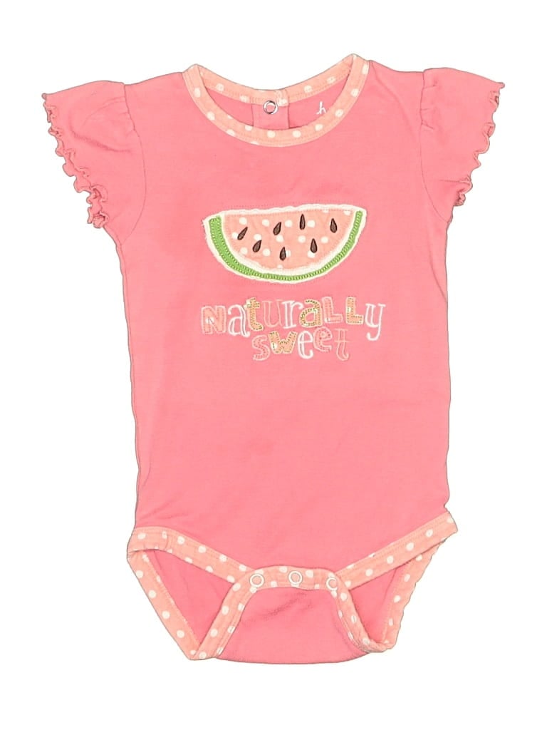 Pre-owned Hatley Babies' Short Sleeve Onesie In Pink