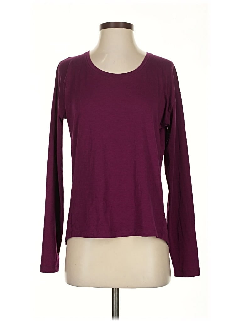 Pre-owned Athleta Long Sleeve T-shirt In Burgundy