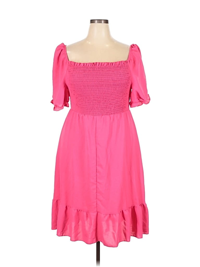 Pre-owned Shein Curve Casual Dress In Pink