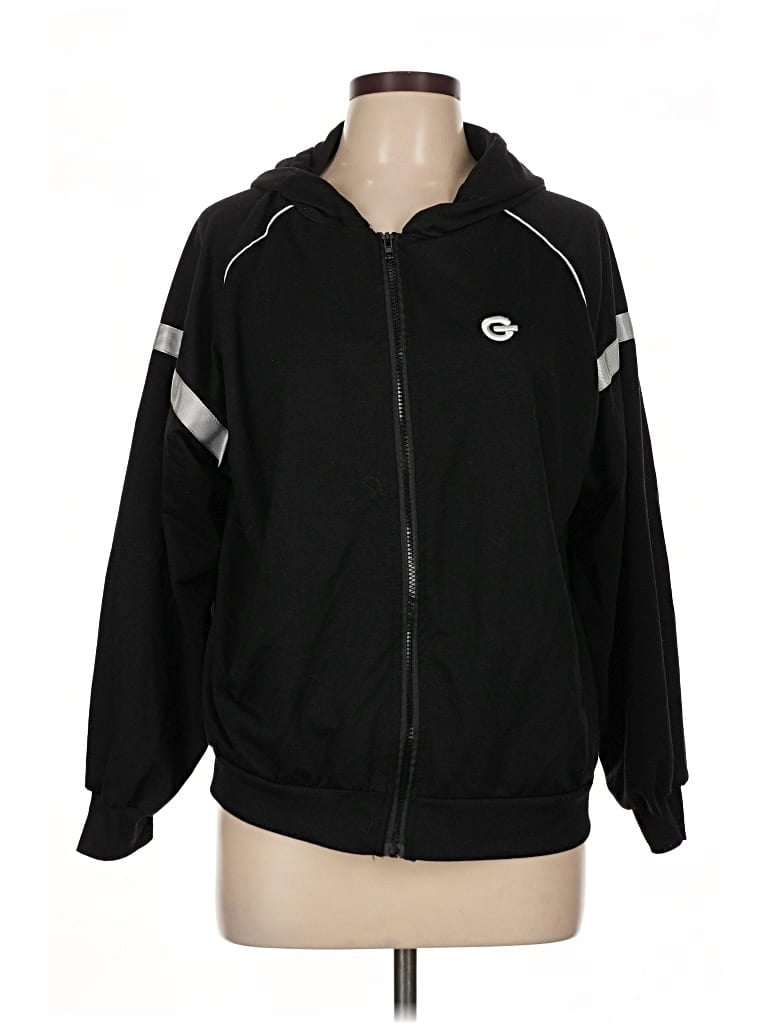 Pre-owned Unbranded Zip Up Hoodie In Black