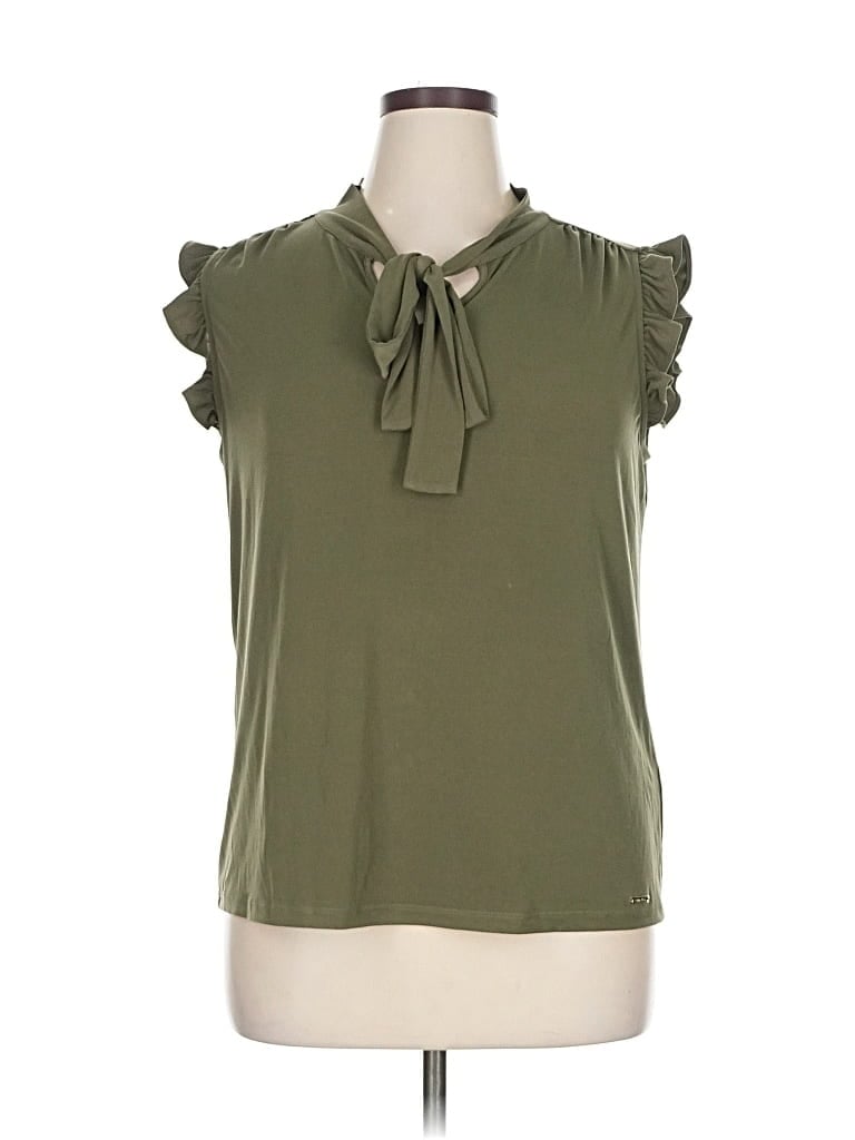 Pre-owned Calvin Klein Sleeveless Blouse In Green