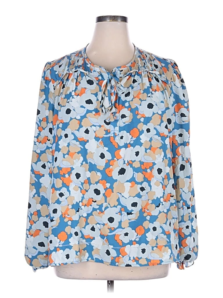 Pre-owned Joie Long Sleeve Blouse In Blue