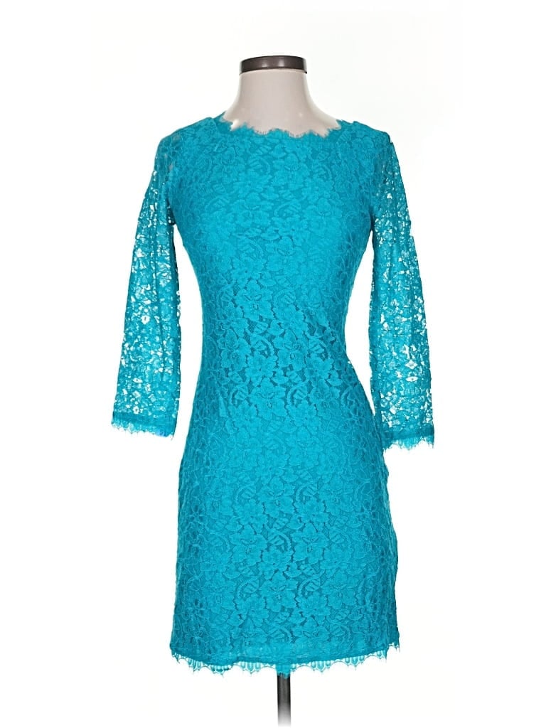 Pre-owned Diane Von Furstenberg Cocktail Dress In Blue