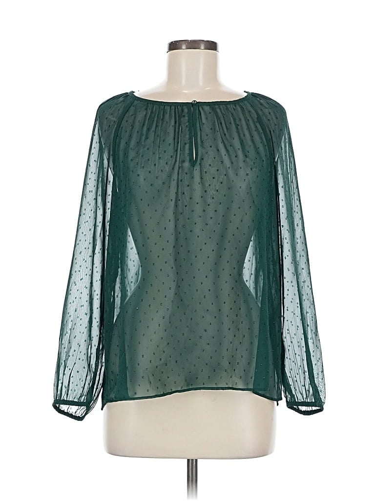 Pre-owned Point Sur Long Sleeve Blouse In Green