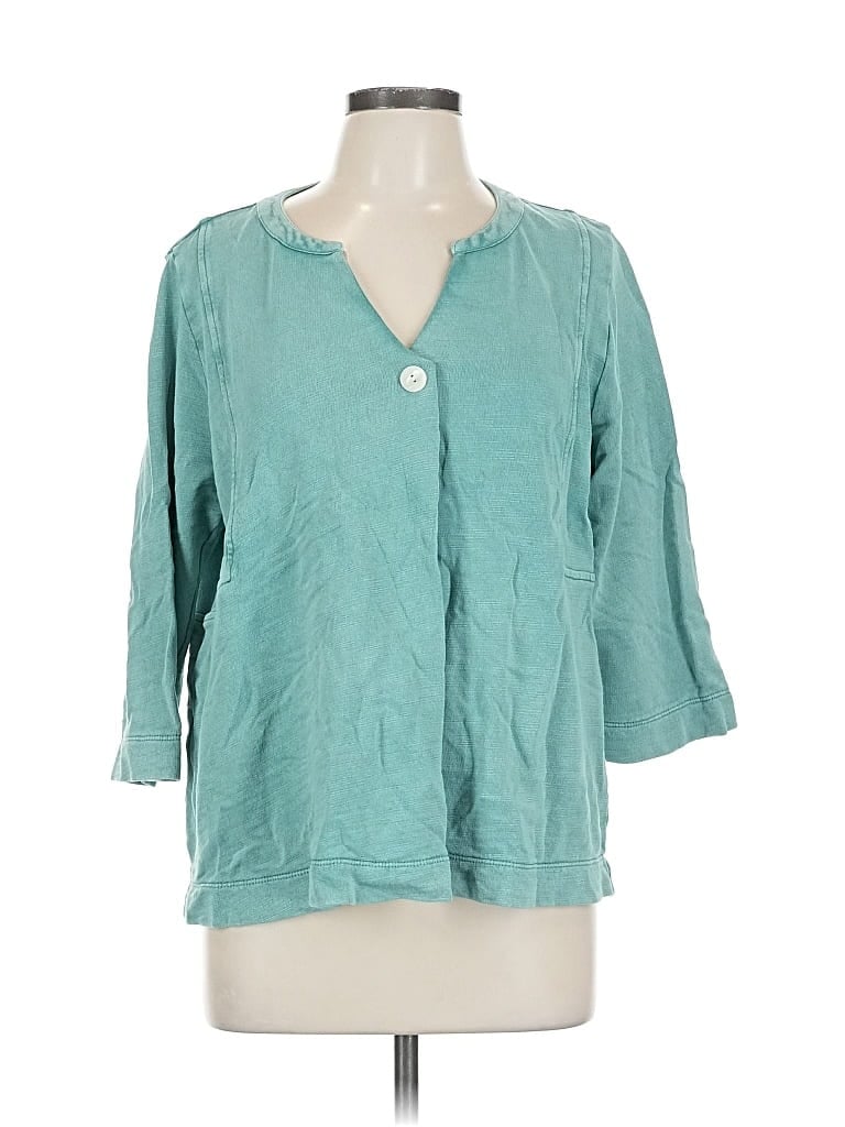 Pre-owned Purejill Short Sleeve Blouse In Blue