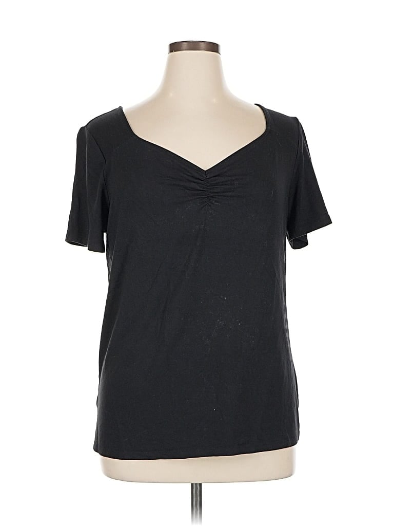 Pre-owned Ann Taylor Factory Short Sleeve T-shirt In Black
