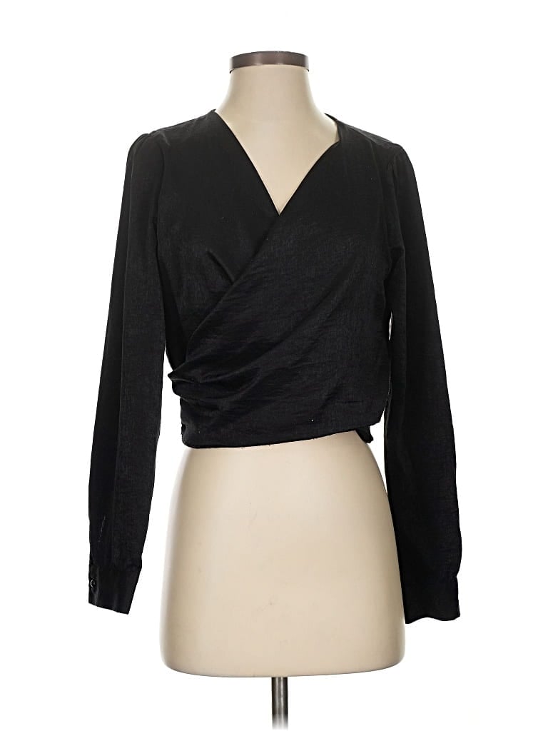 Pre-owned Socialite Long Sleeve Blouse In Black