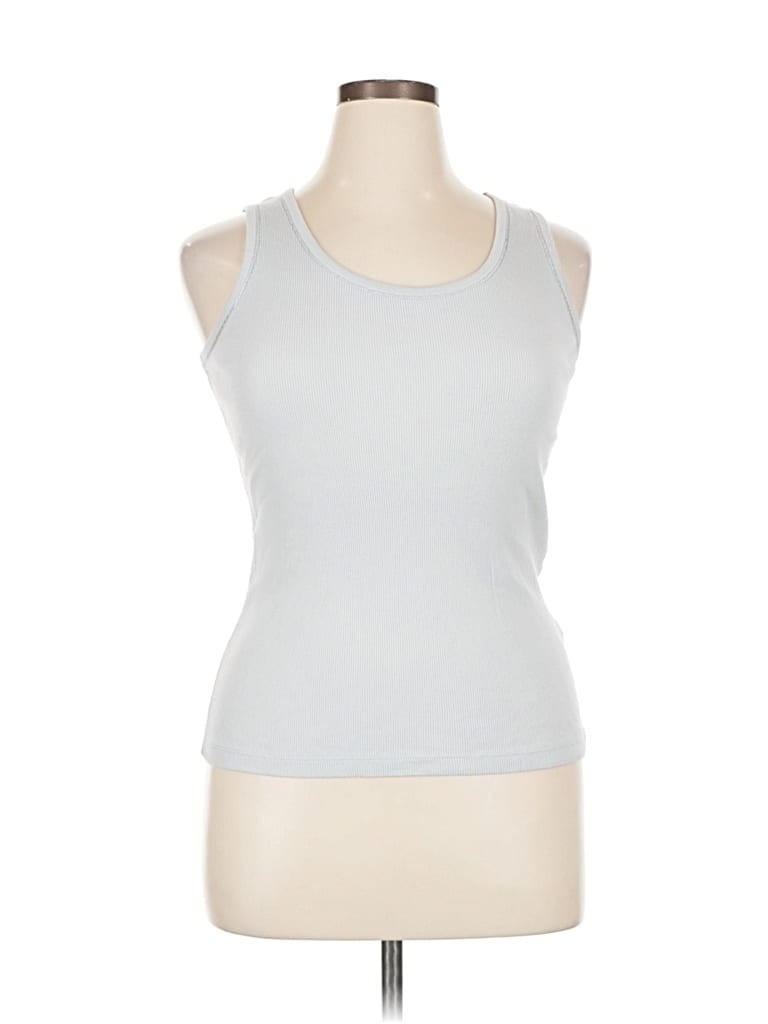 Pre-owned Moda International Tank Top Silver Halter Neckline Tops