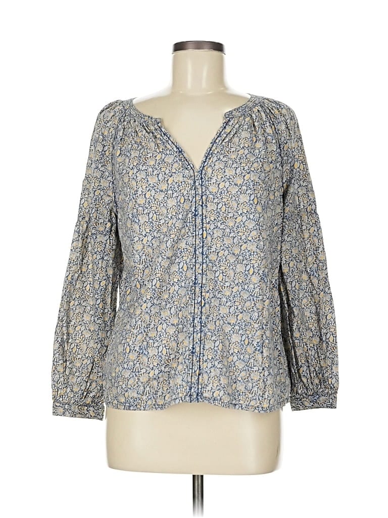 Pre-owned Gap 3/4 Sleeve Blouse In Blue