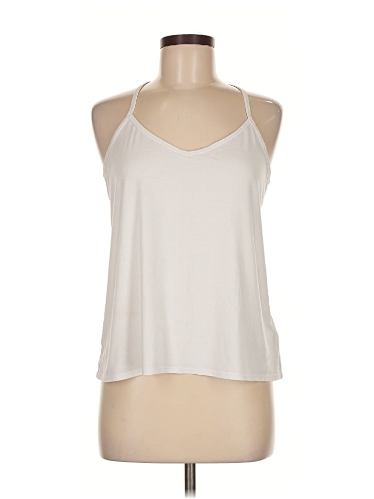 Pre-owned Athleta Tank Top Ivory Halter Neckline Tops In White