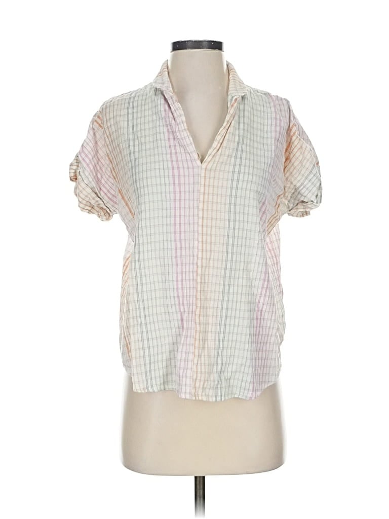 Pre-owned Madewell Short Sleeve Blouse In White