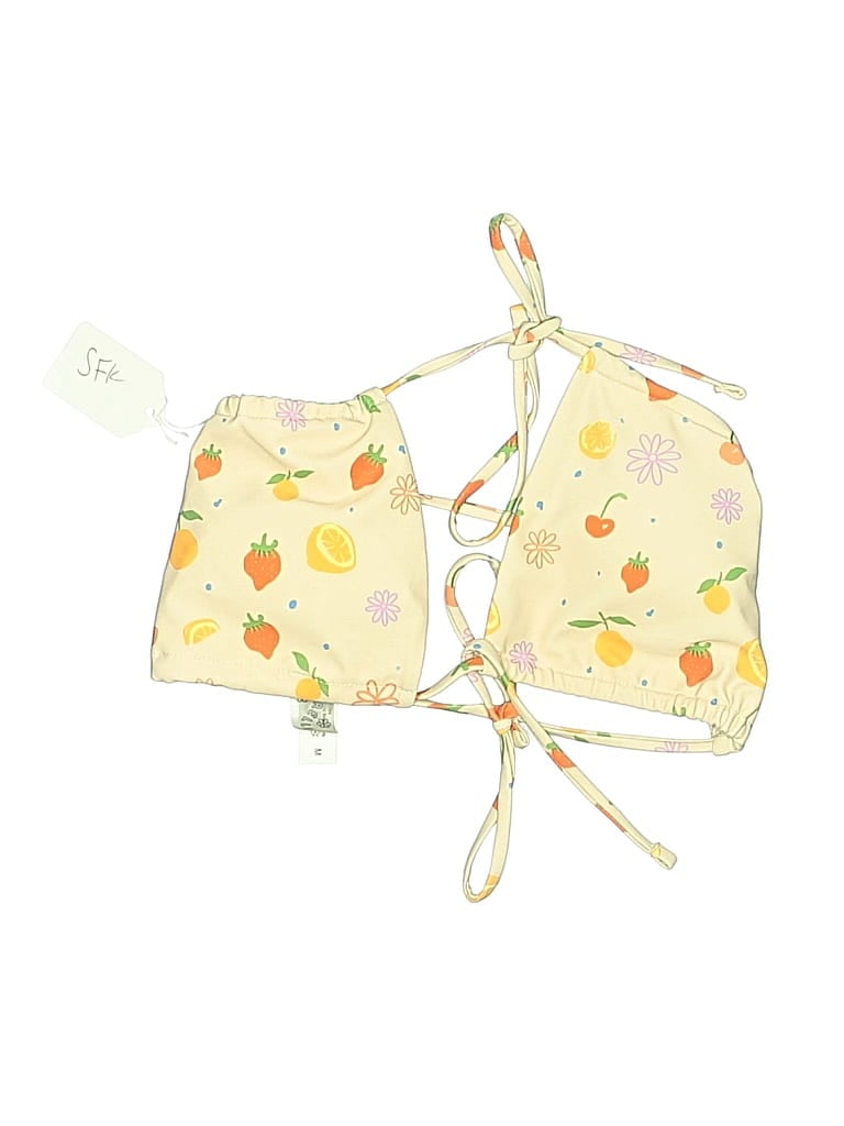 Pre-owned Aurelle Swimsuit Top Yellow Swimwear