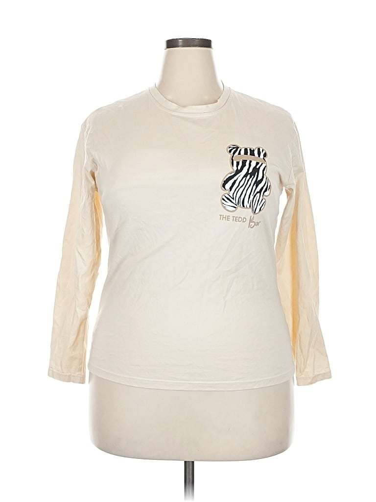 Pre-owned Unbranded 3/4 Sleeve T-shirt In White