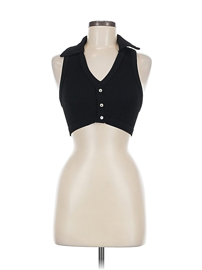 Pre-owned Out From Under Tank Top Black Halter Neckline Tops