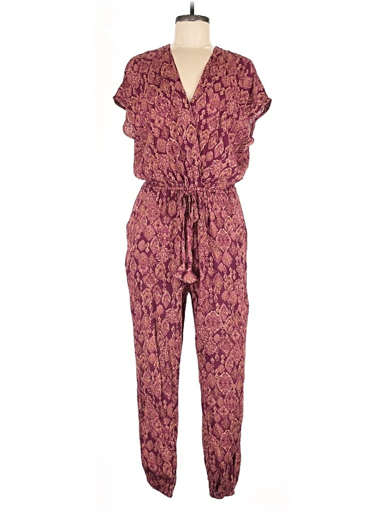 Pre-owned Vici Jumpsuit In Burgundy