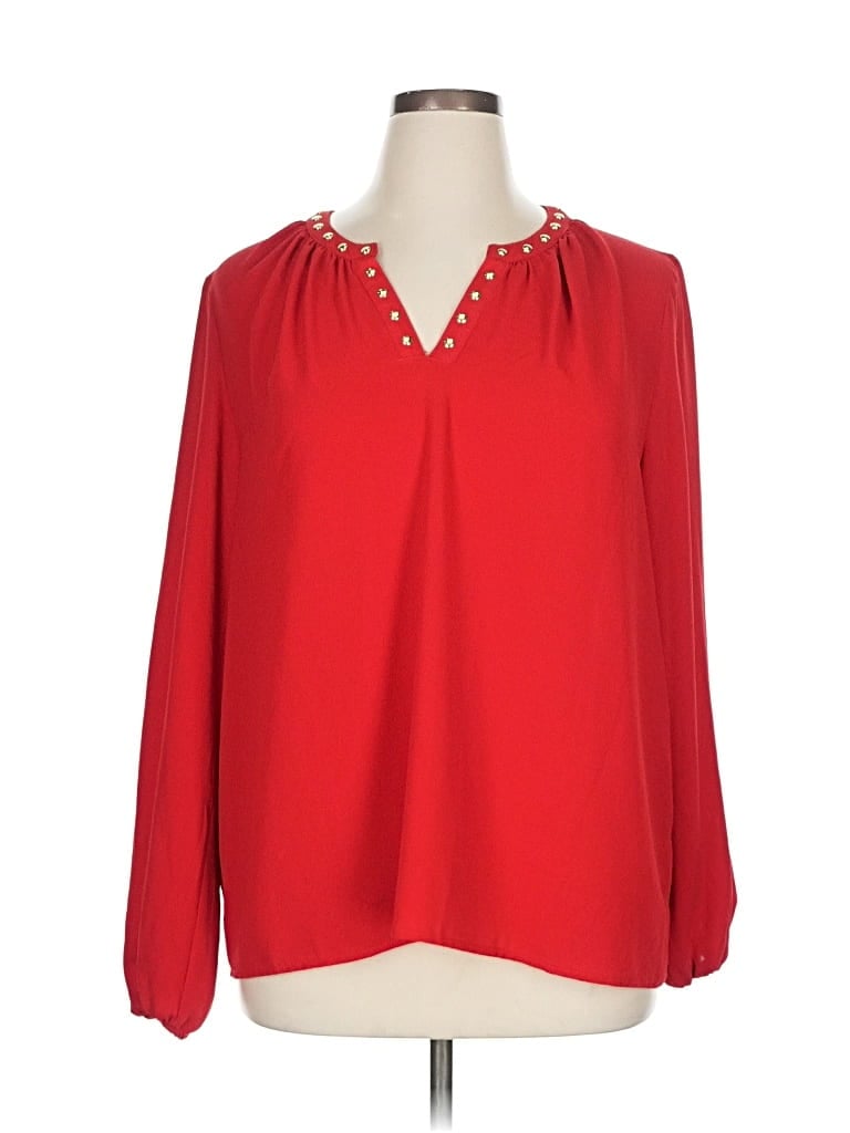 Pre-owned Michael Michael Kors Long Sleeve Blouse In Red
