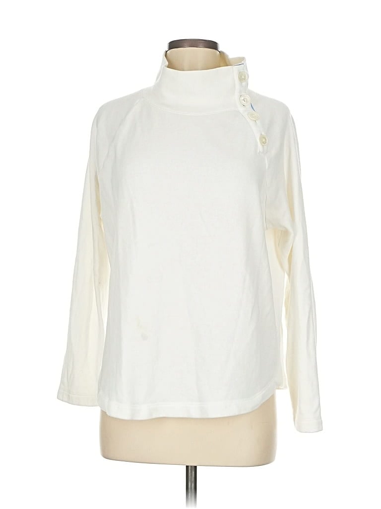 Pre-owned J.crew Factory Store Turtleneck Sweater In White